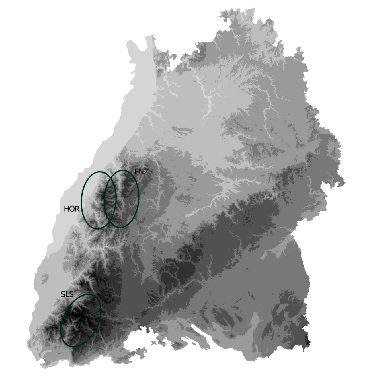 Karte der Wolfsteritorrien BadenWürttemberg