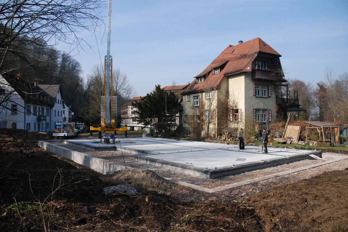Completion of the concrete slab foundation  (March 2013)
